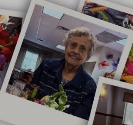 Bouquet displayed in a memory care dining room